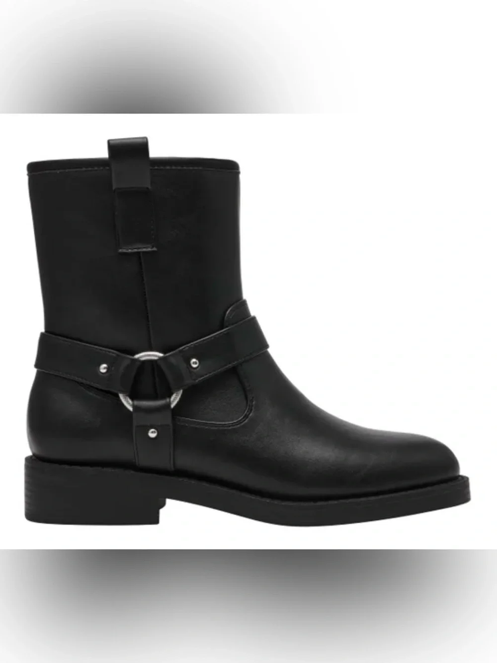 Dolce Vita Black Leather Mid-Calf Moto Boots